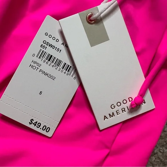 Good American Tiny Ties Bikini Bottom 5 2XL Women’s Hot Pink NWT GSW0151. - Picture 4 of 6